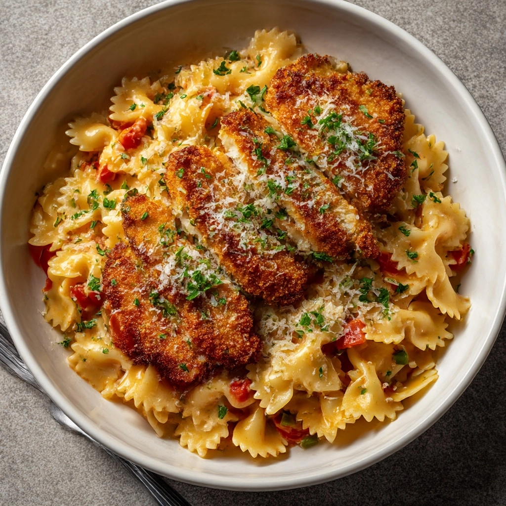 Southern Style Creamy Parmesan Chicken Pasta Recipe - Recipe Image