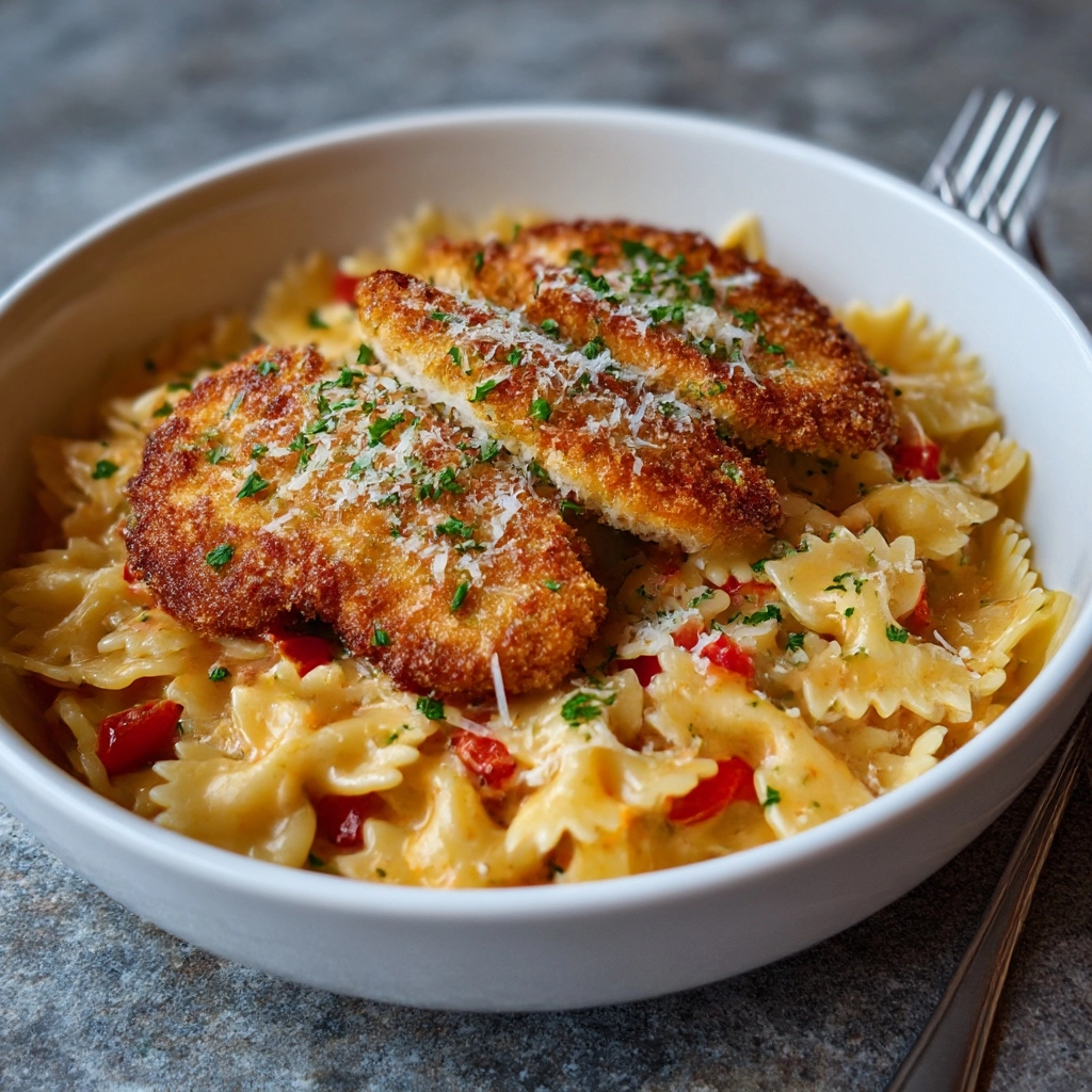 Southern Style Creamy Parmesan Chicken Pasta Recipe - Recipe Image