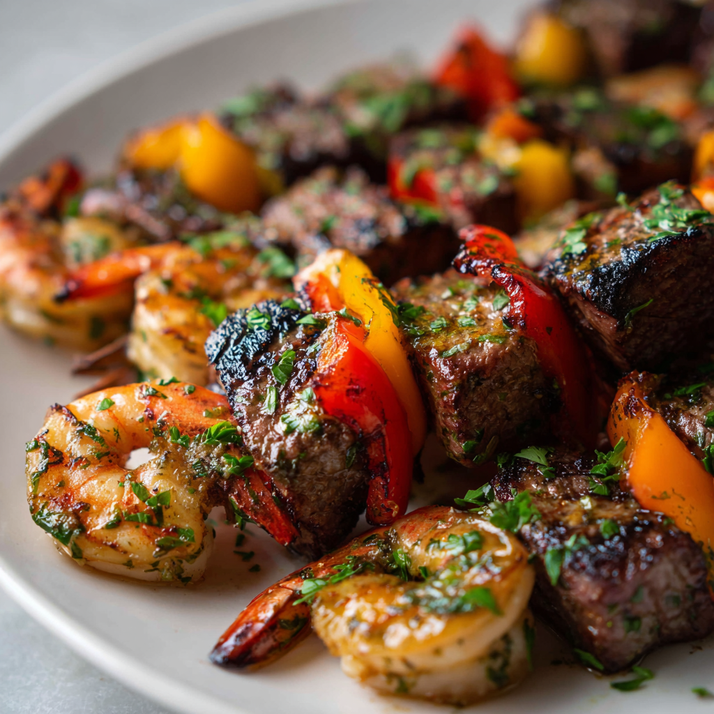 Grilled Steak & Shrimp Kabobs