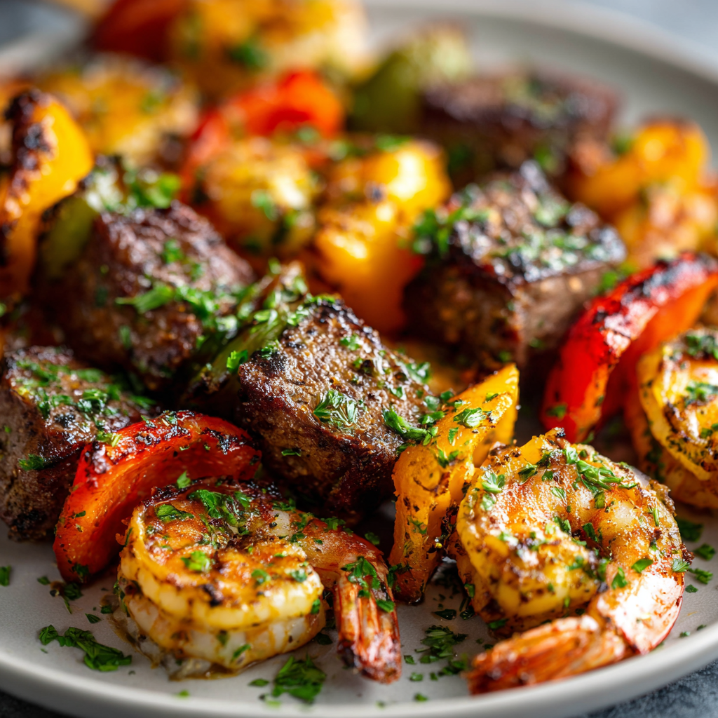 Grilled Steak & Shrimp Kabobs