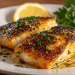 Crispy Pan Fried Tilapia with Garlic Lemon Butter Sauce