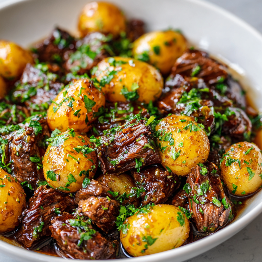 Crispy Garlic Butter Potatoes & Steak Bites – So Flavorful!