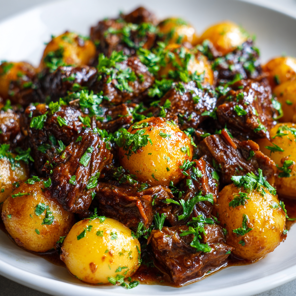 Crispy Garlic Butter Potatoes & Steak Bites – So Flavorful!