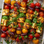 Grilled Halloumi and Vegetable Skewers