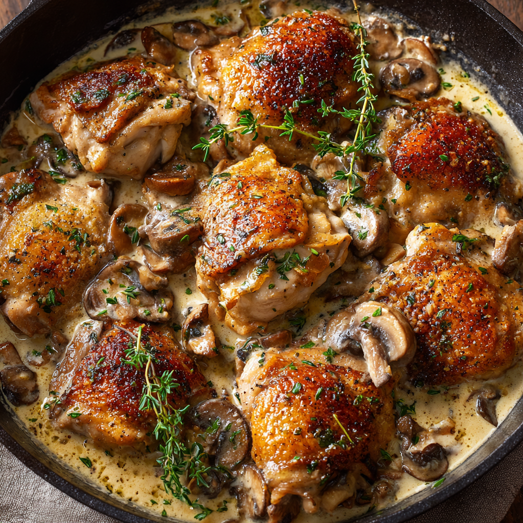 Creamy Garlic Mushroom Chicken