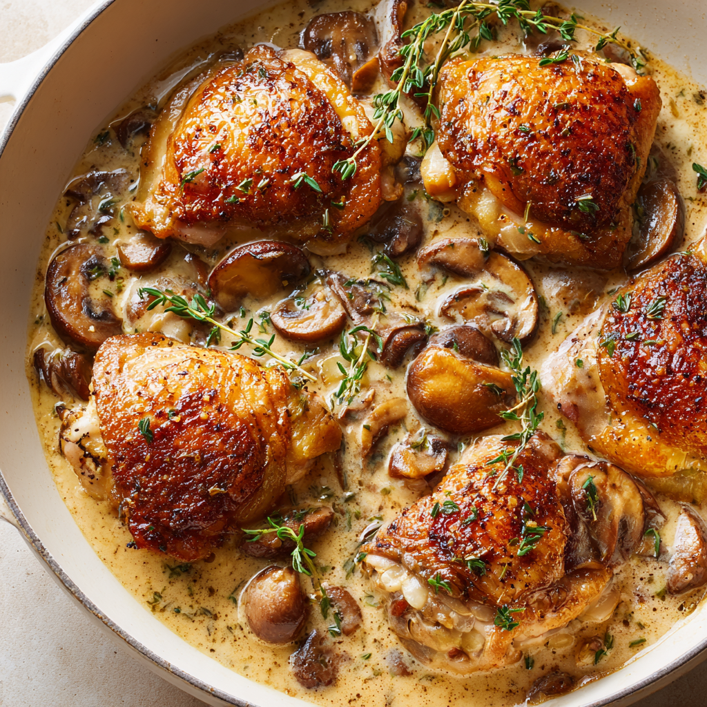 Creamy Garlic Mushroom Chicken