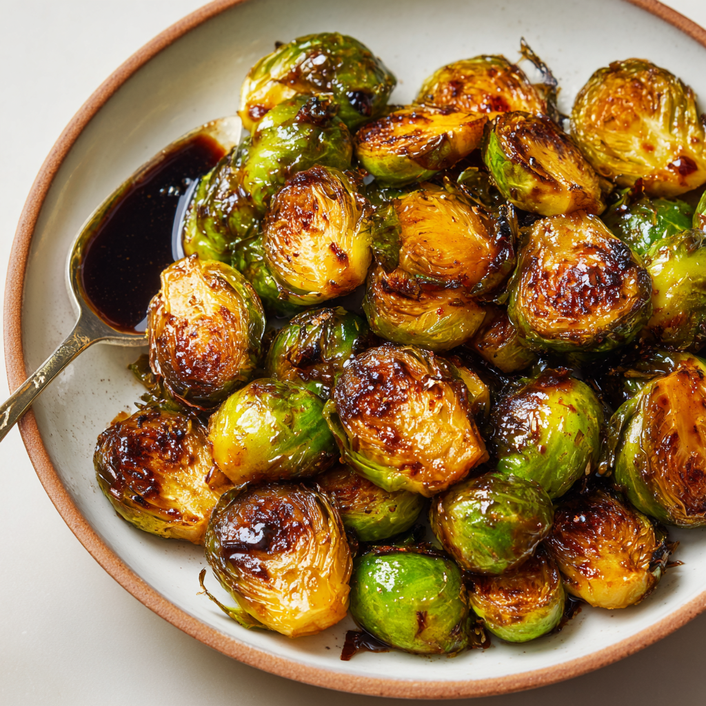 Roasted Brussels Sprouts with Honey and Balsamic Vinegar