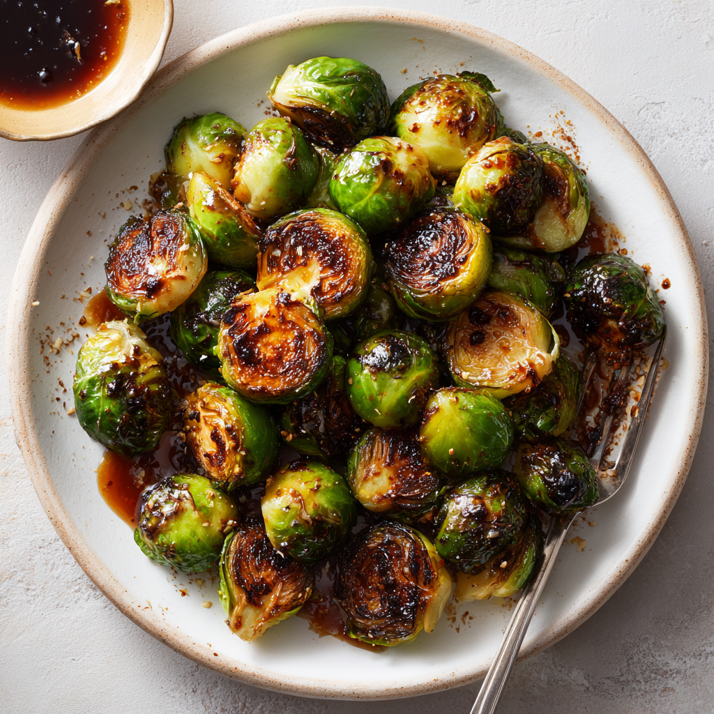 Roasted Brussels Sprouts with Honey and Balsamic Vinegar