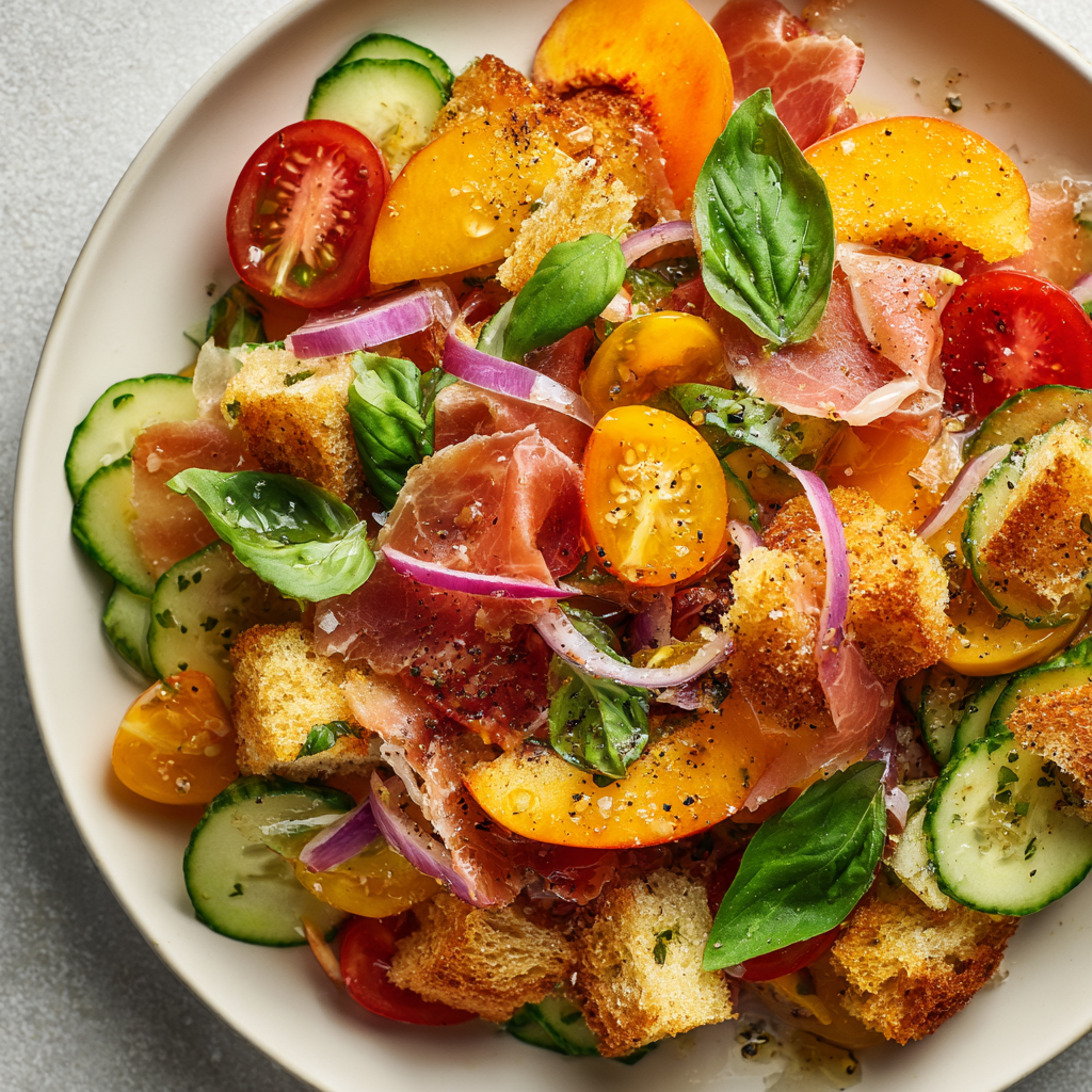Peach Panzanella Salad