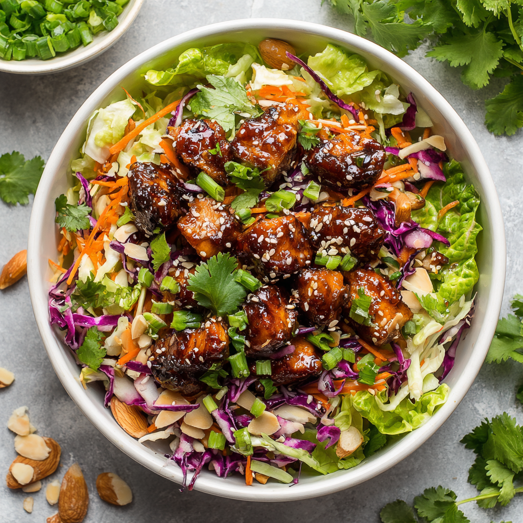 Healthy Asian Chicken Crunch Salad