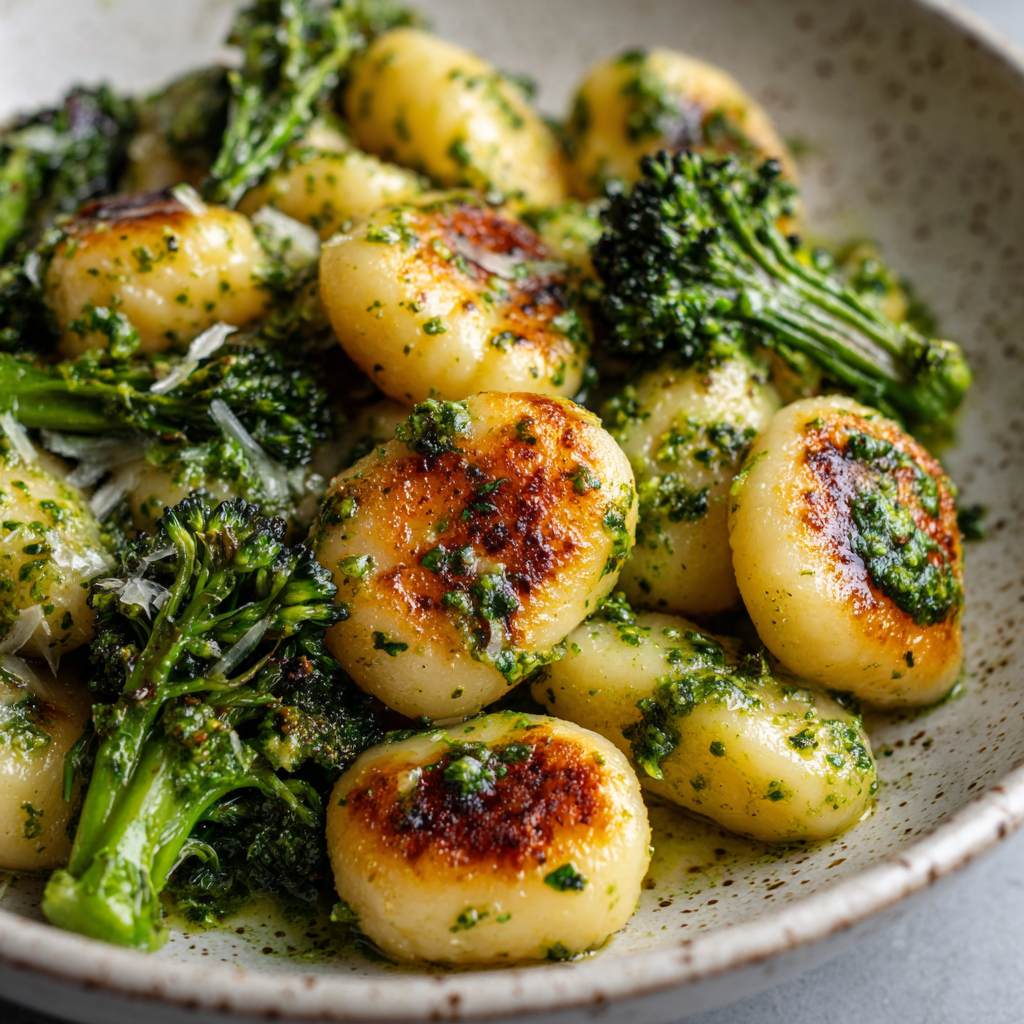 Healthy Cauliflower Gnocchi with Pesto