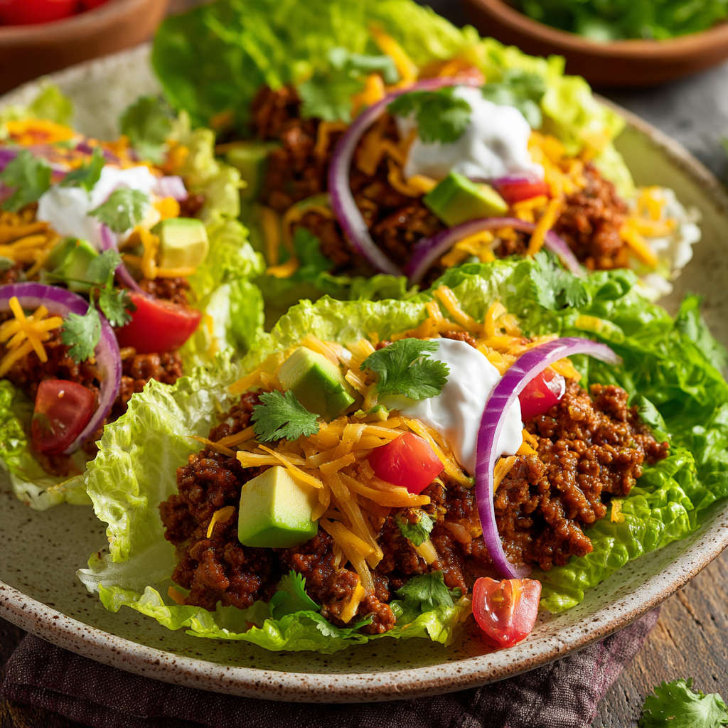 Mexican Ground Beef Lettuce Wraps