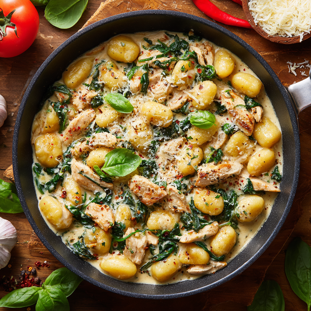 Garlic Chicken Gnocchi Skillet