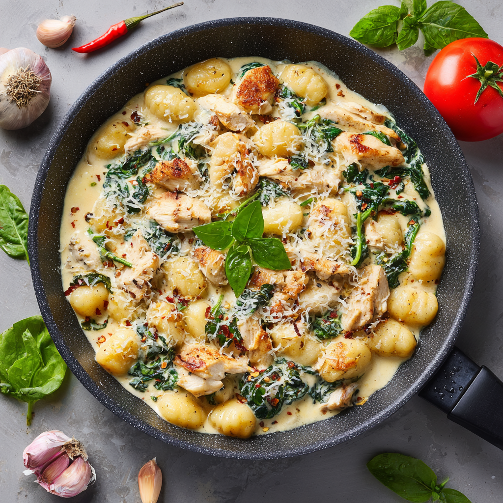 Garlic Chicken Gnocchi Skillet