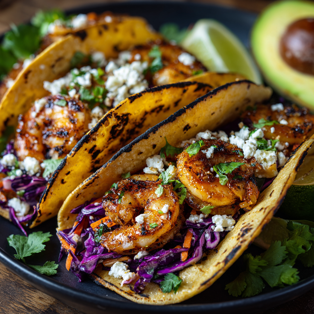 Grilled Shrimp Tacos with Cabbage Slaw