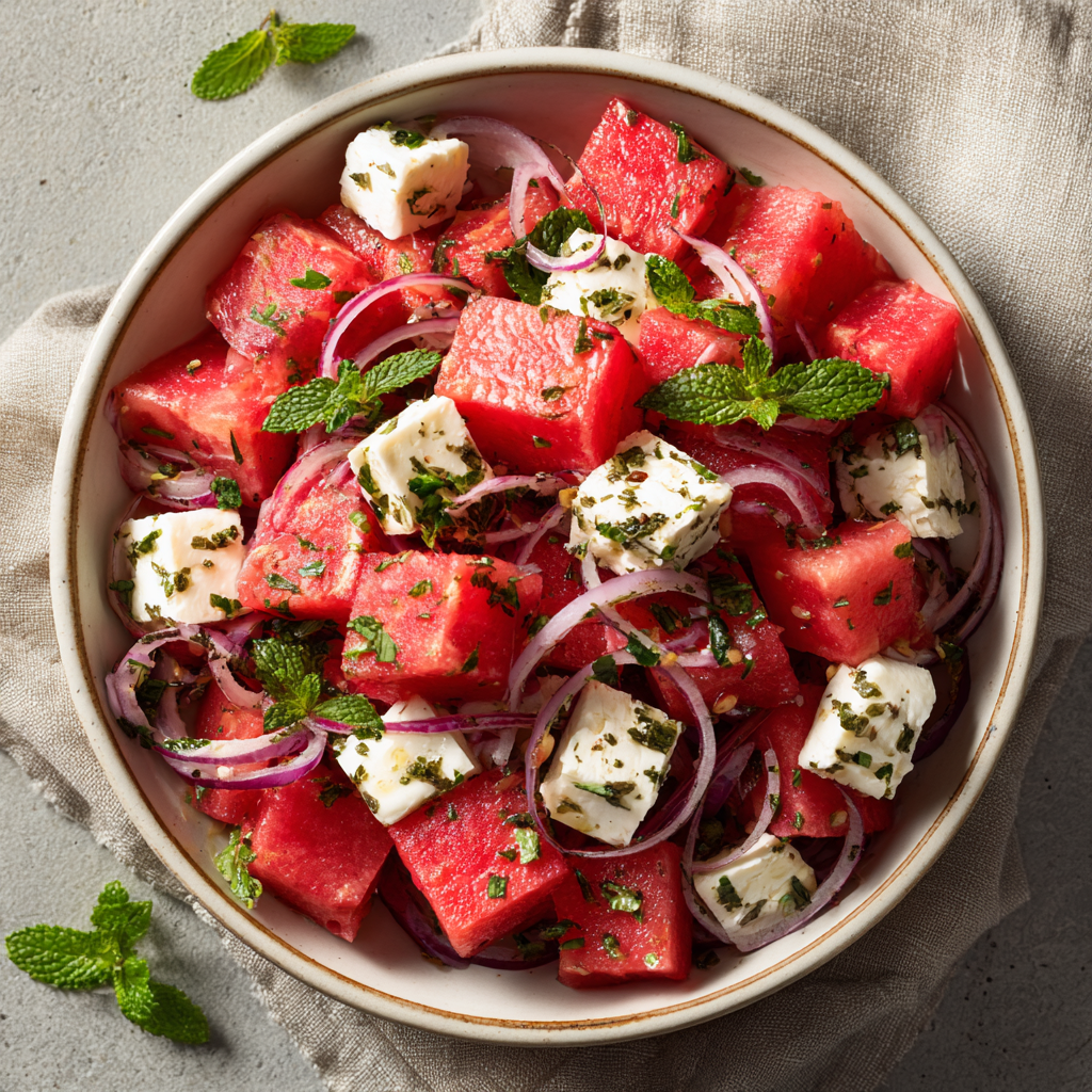 Watermelon Feta Salad with Mint