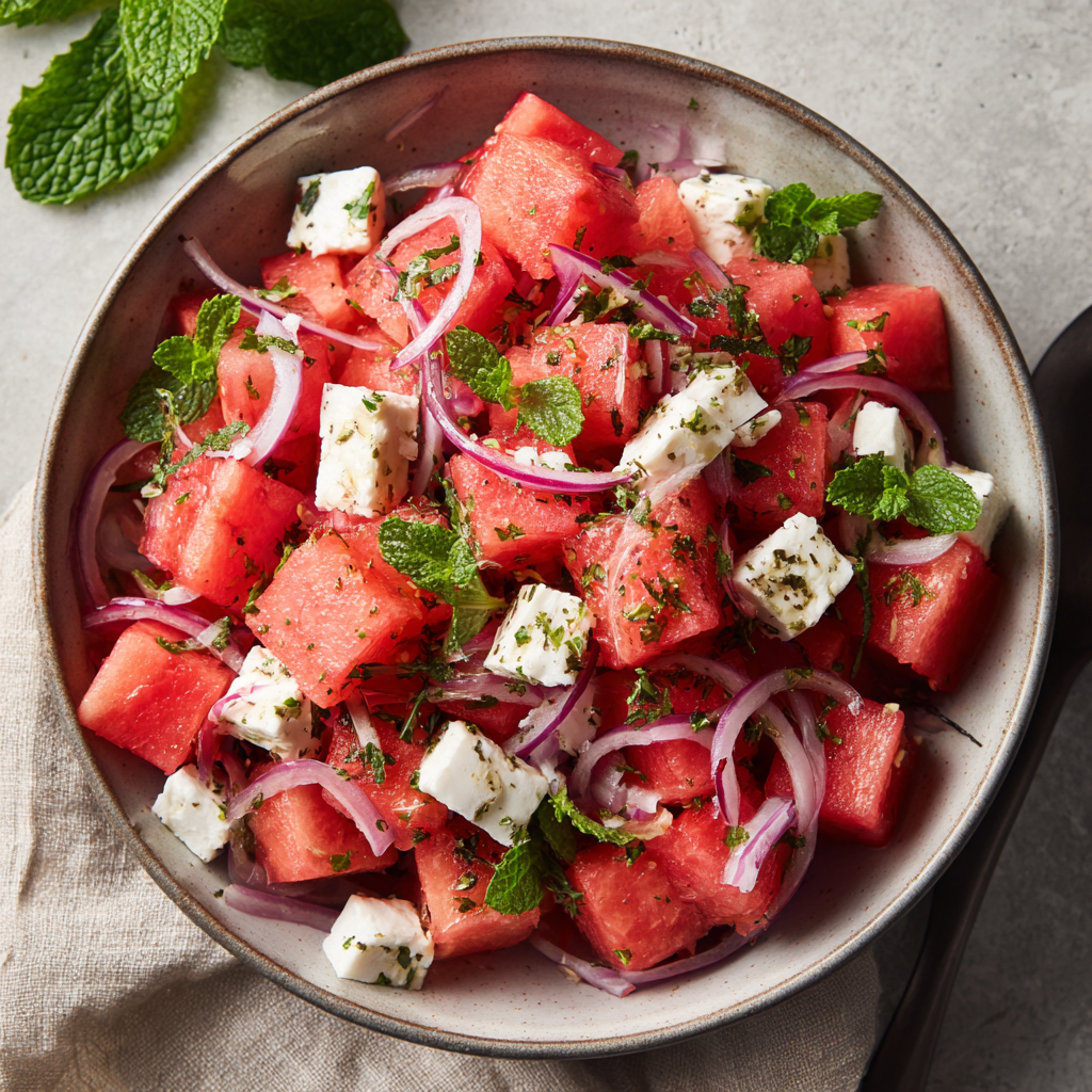 Watermelon Feta Salad with Mint