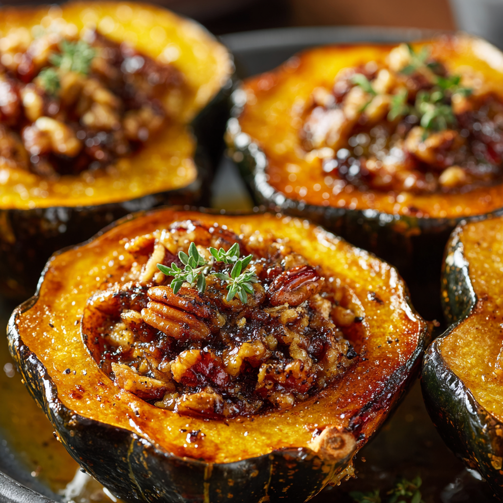 Baked Pecan Thyme Acorn Squash