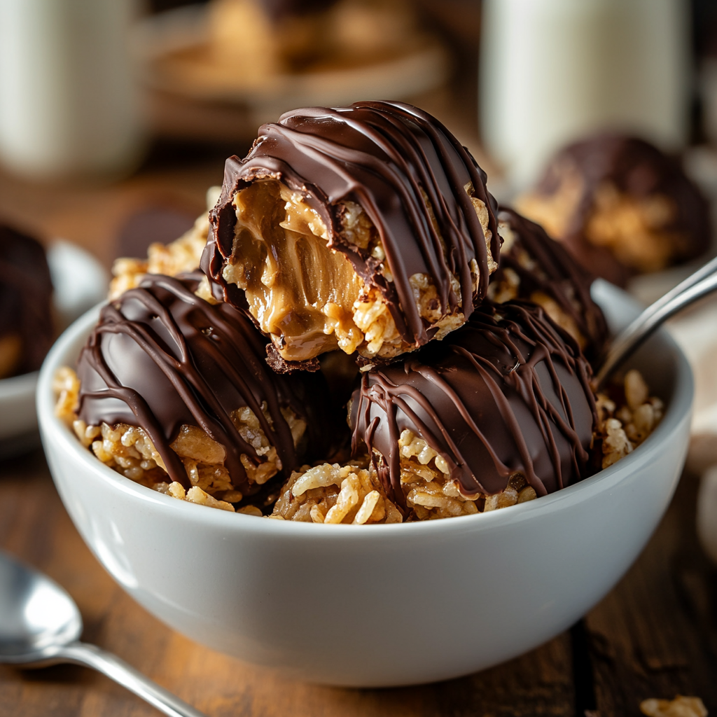 Peanut Butter Balls with Rice Krispies