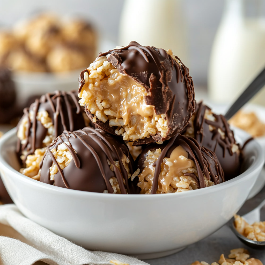 Peanut Butter Balls with Rice Krispies