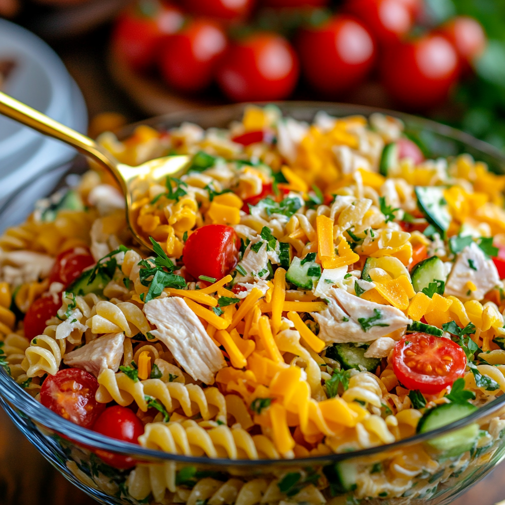Chicken Bacon Ranch Pasta Salad