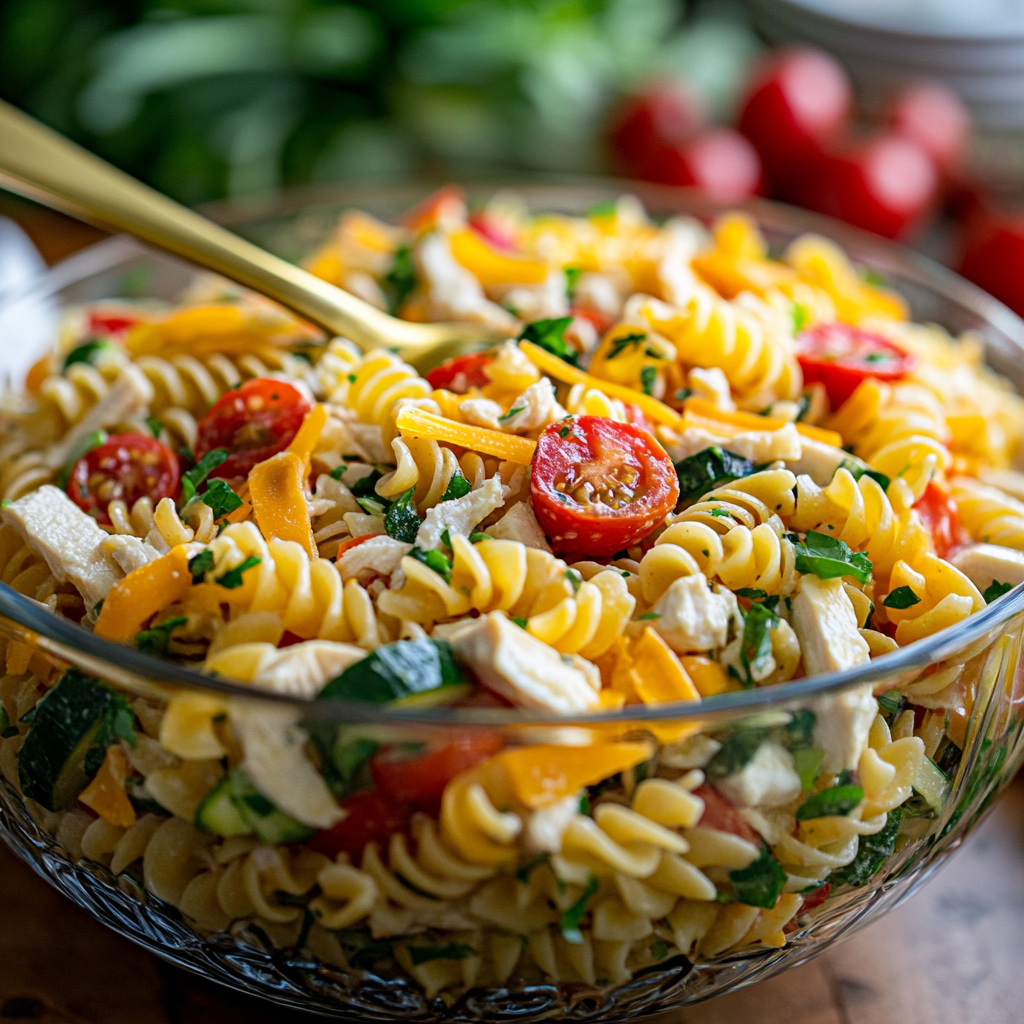 Chicken Bacon Ranch Pasta Salad