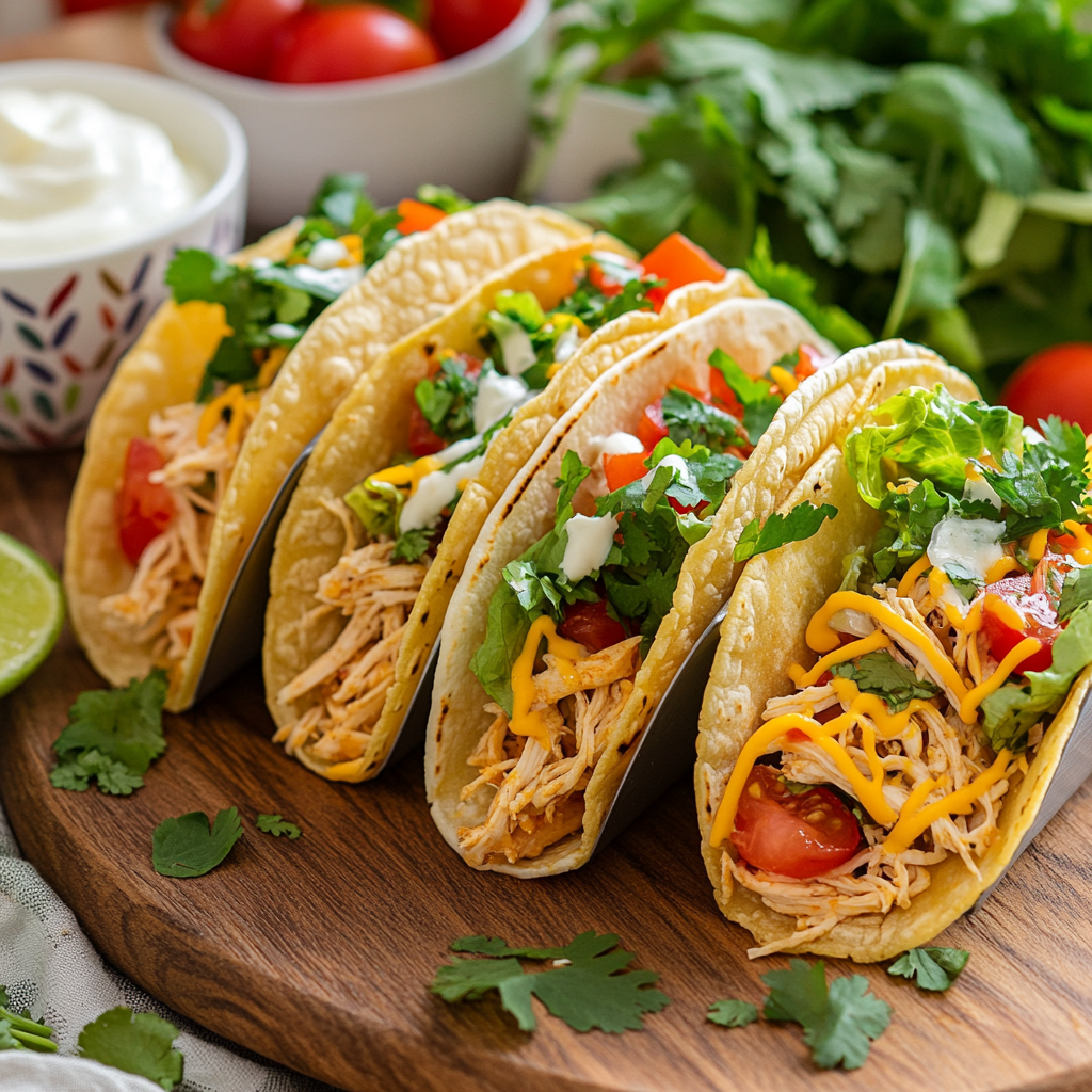 Queso Chicken Tacos