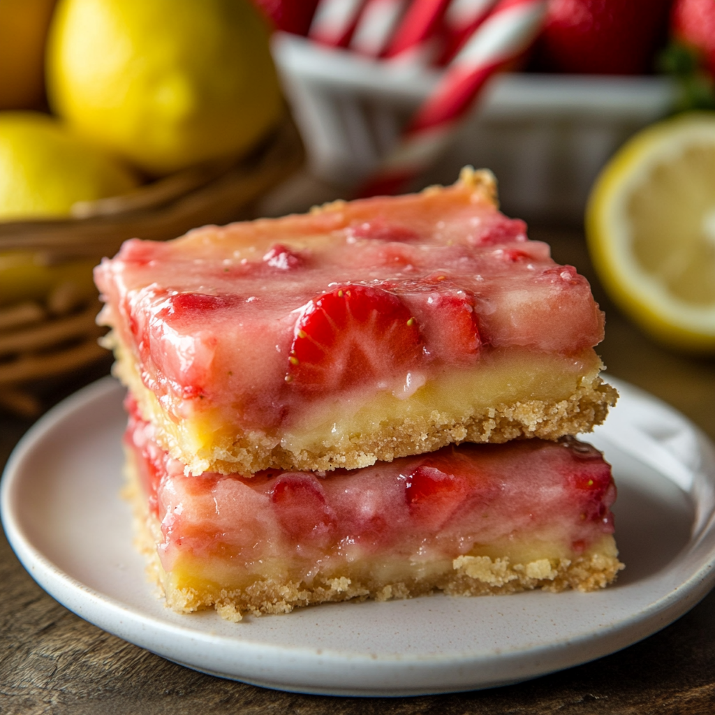 Strawberry Lemon Blondies