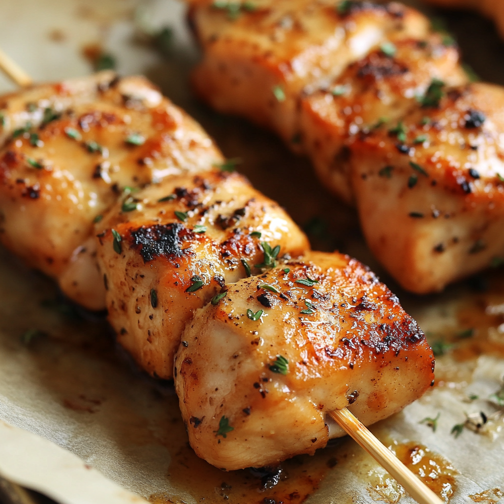 Air Fryer Lemon Pepper Chicken Skewers