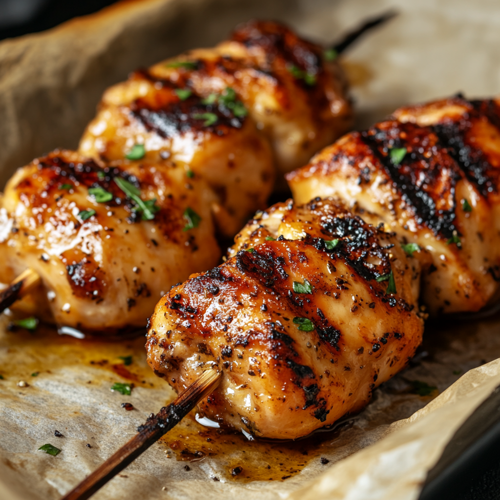 Air Fryer Lemon Pepper Chicken Skewers