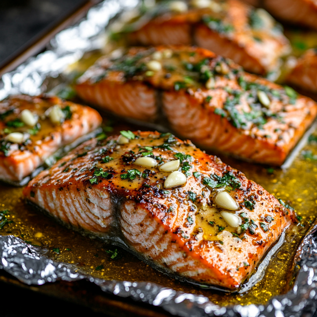 Honey Garlic Butter Salmon in Foil