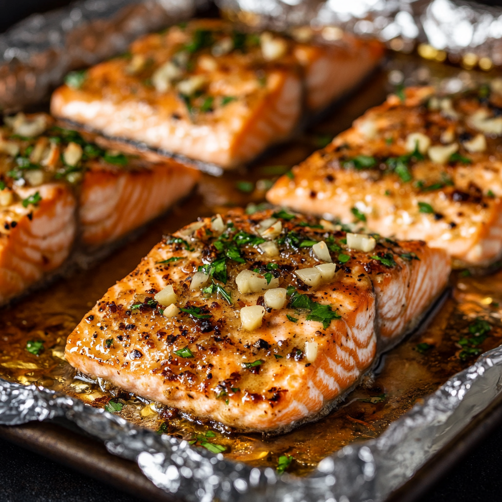 Honey Garlic Butter Salmon in Foil
