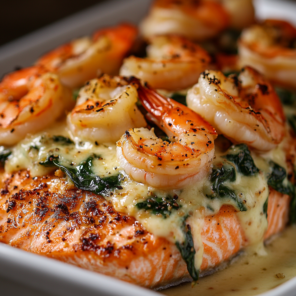 Crab and Shrimp Stuffed Salmon
