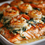 Crab and Shrimp Stuffed Salmon