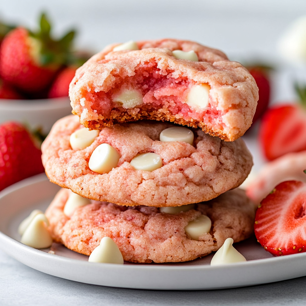 Strawberry Pudding Cookies