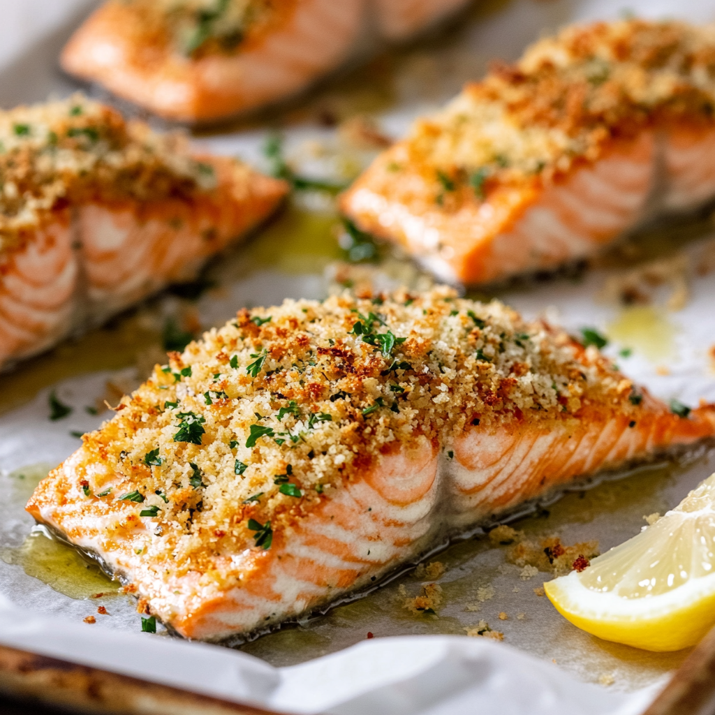 Baked Parmesan Crusted Salmon with Mayo