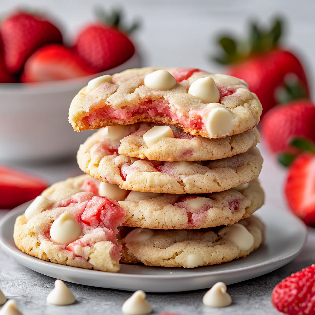 Strawberry Pudding Cookies