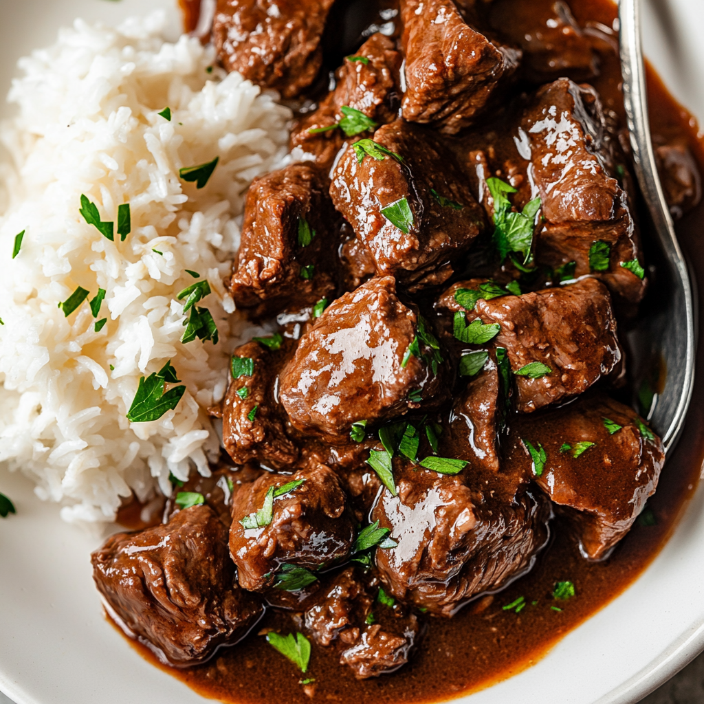 Smothered Steak and Rice
