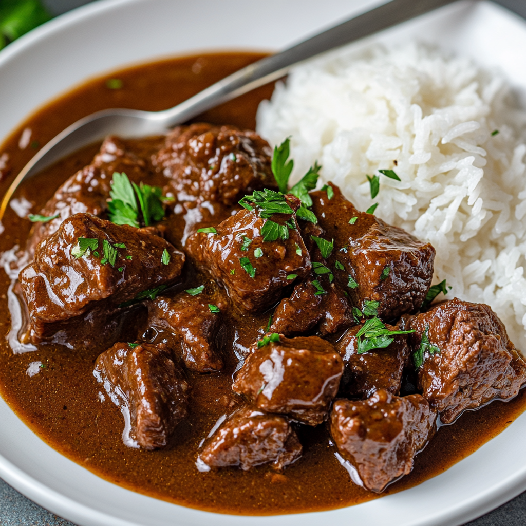 Smothered Steak and Rice