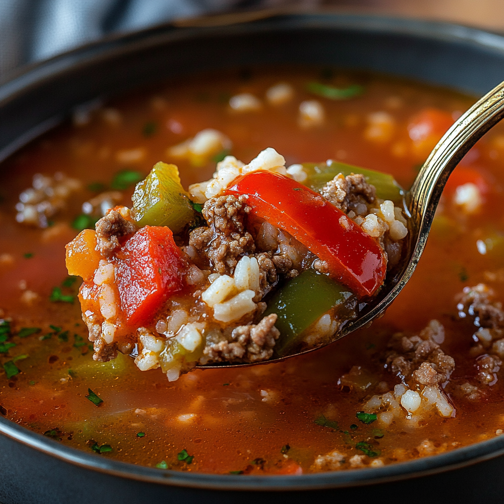 Slow Cooker Stuffed Pepper Soup
