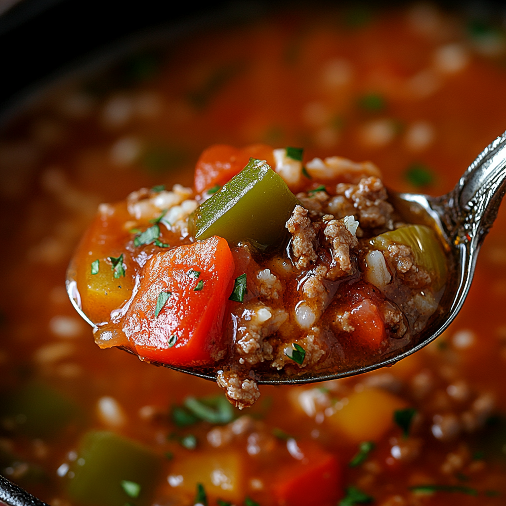 Slow Cooker Stuffed Pepper Soup