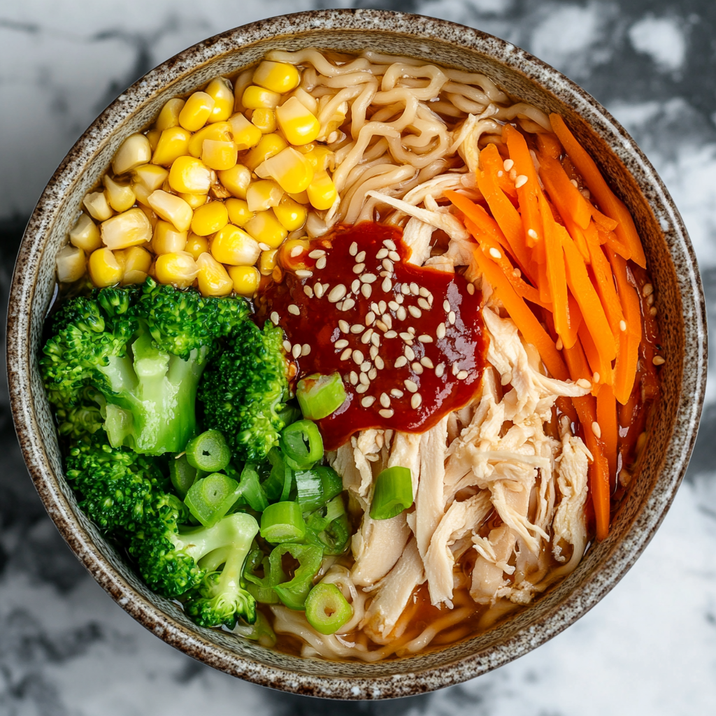 Chicken and Veggie Rainbow Ramen