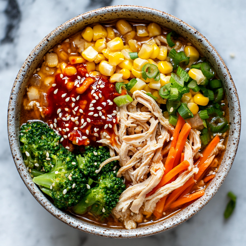 Chicken and Veggie Rainbow Ramen