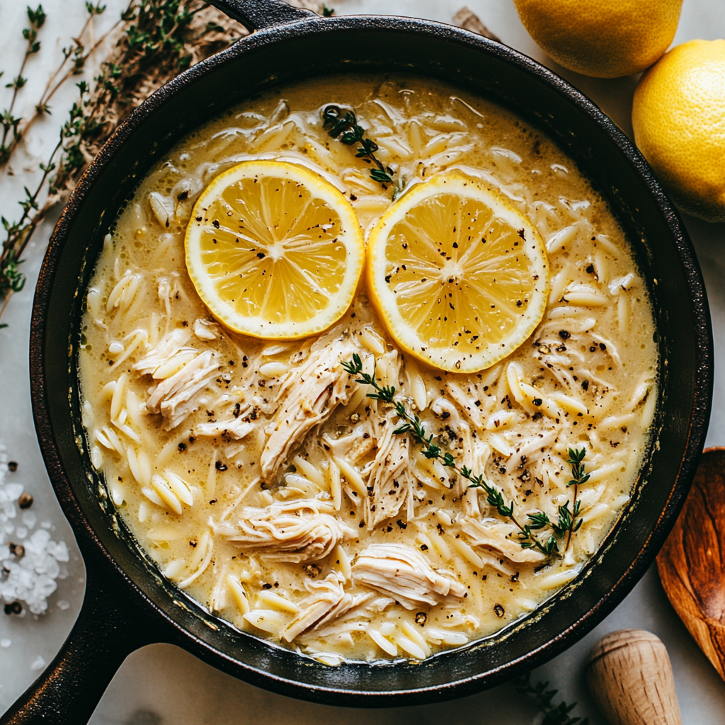 Greek Chicken Soup with Lemon and Orzo
