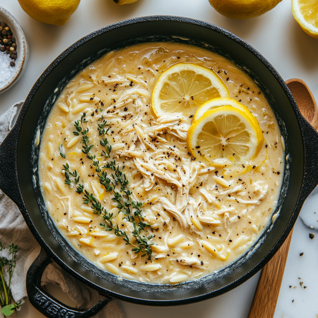 Greek Chicken Soup with Lemon and Orzo