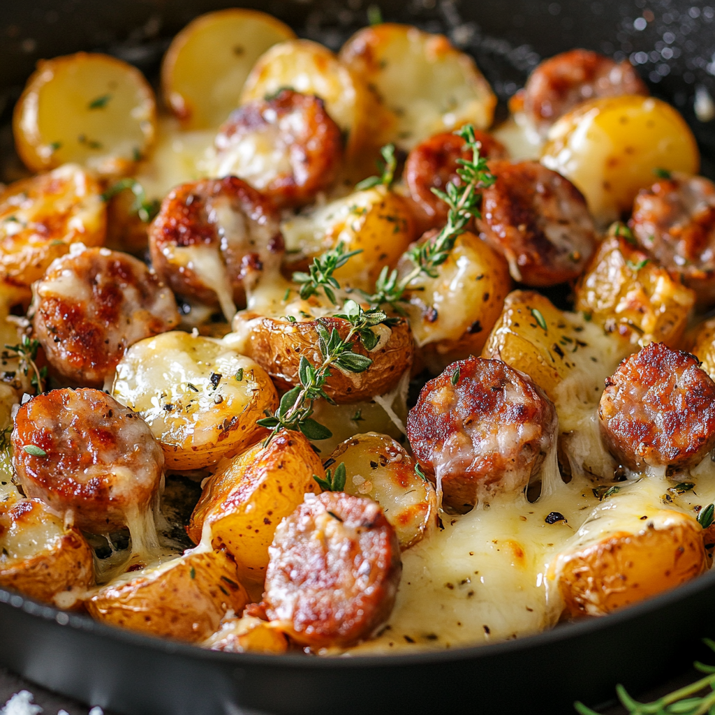 Cheesy Ranch Potatoes and Smoked Sausage