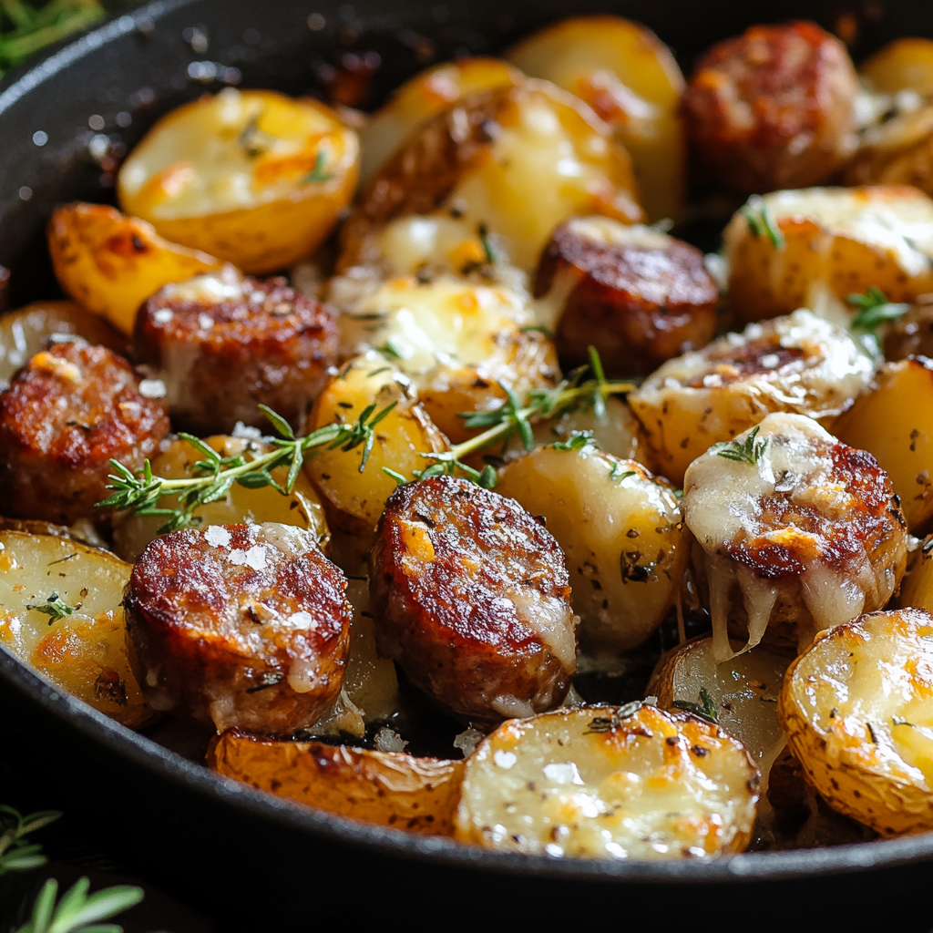 Cheesy Ranch Potatoes and Smoked Sausage