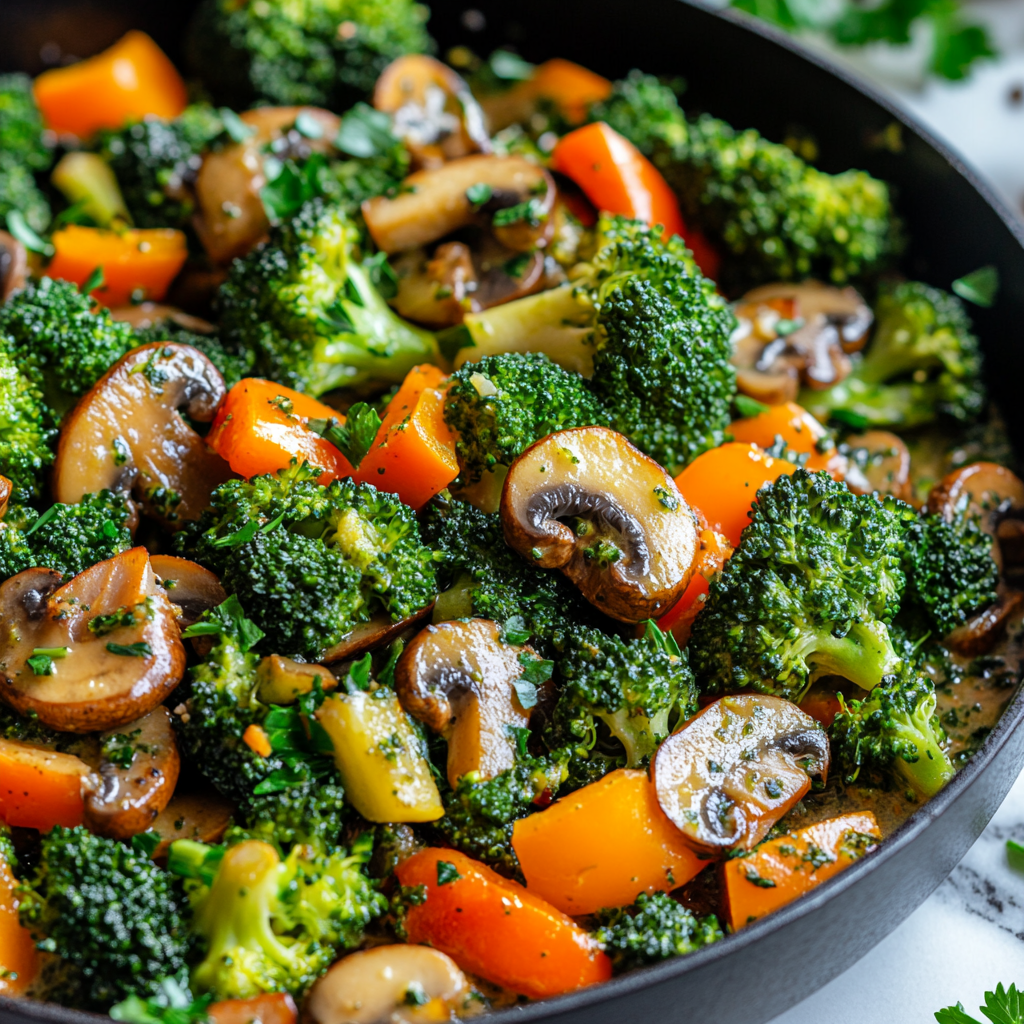 Sautéed Mushrooms with Broccoli