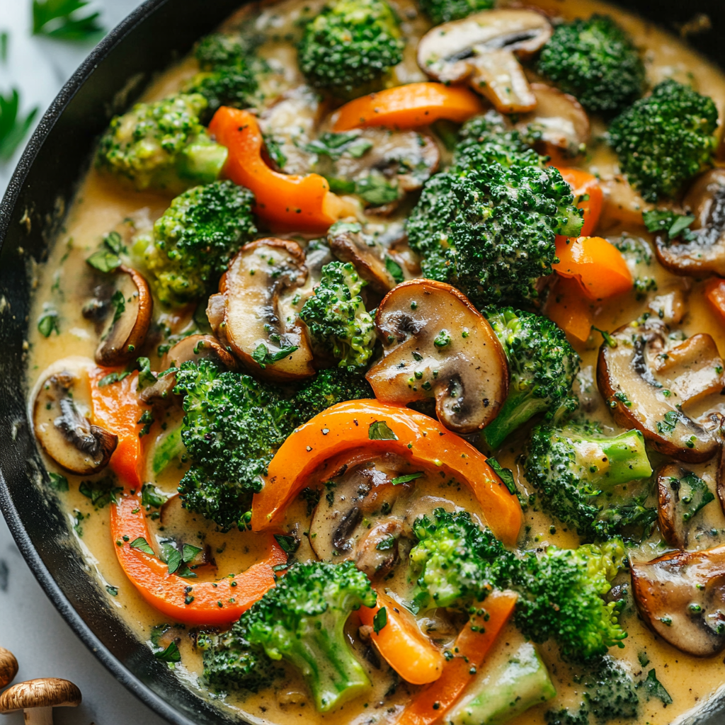 Sautéed Mushrooms with Broccoli