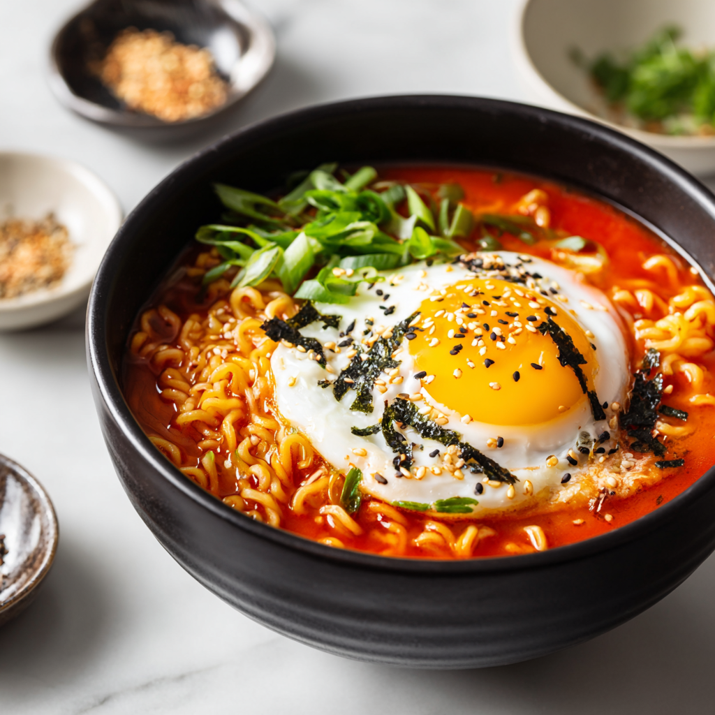 Creamy Buldak Ramen With Egg